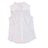 Banana Republic Womens White Sleeveless Button-Up Blouse With Lace Collar Size 4