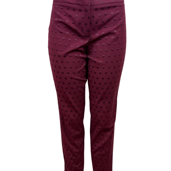 Talbots Womens Burgundy Polka Dot Ankle Pants Size 8