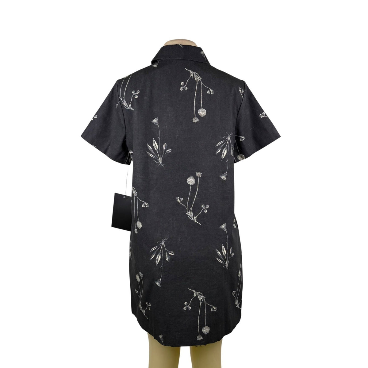 Tuckernuck Womens Black Cotton Meadow Rue Marley Short Sleeve Dress Size L