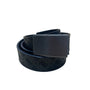 Guess Mens Black Leather Logo Belt Adjustable Polished Plaque Textured Buckle