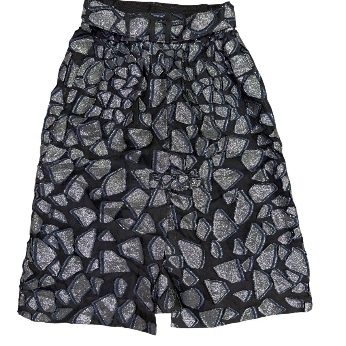 Zac Posen Womens Navy & Silver Metallic A-Line Skirt Size S