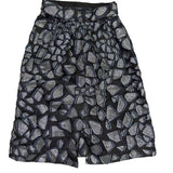 Zac Posen Womens Navy & Silver Metallic A-Line Skirt Size S