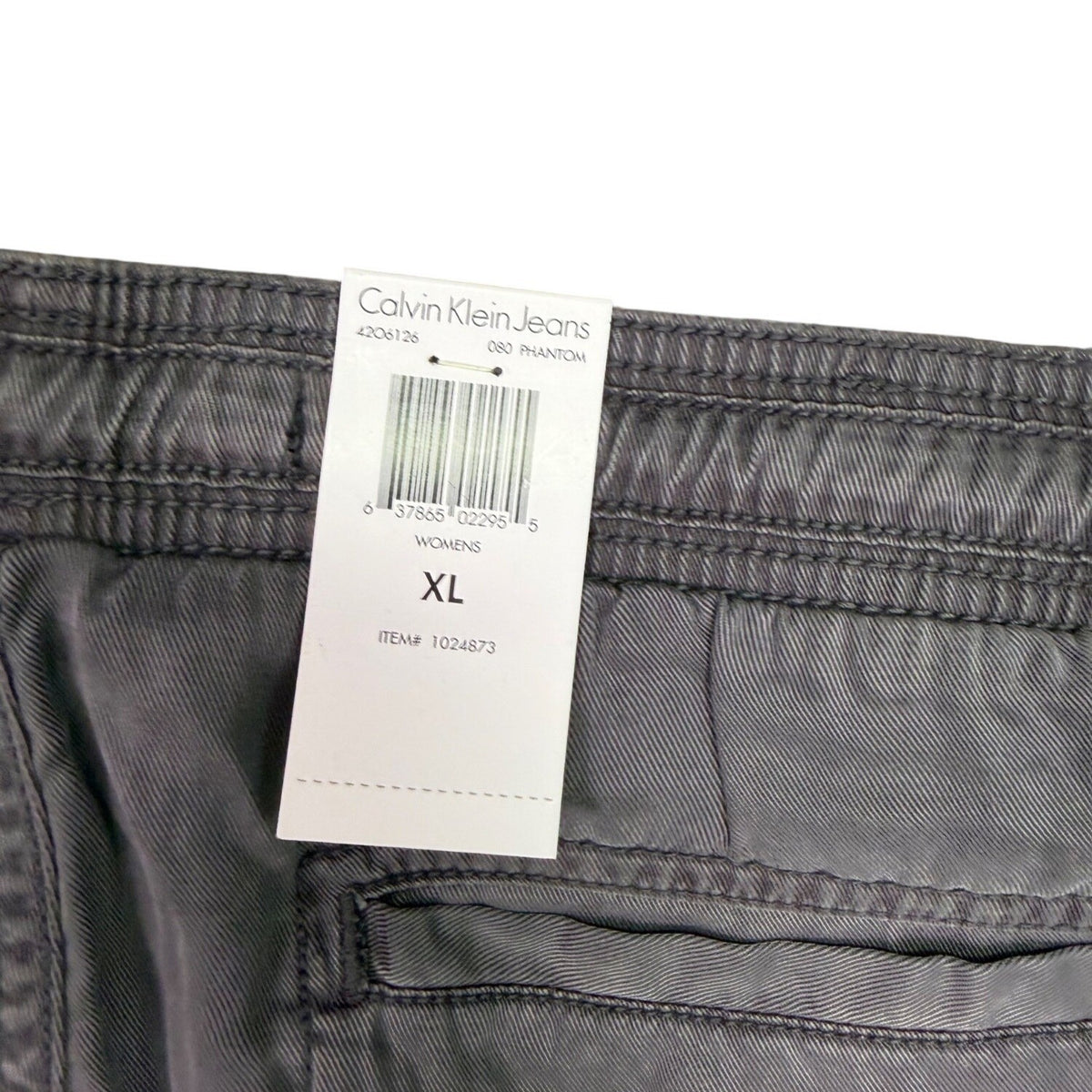Calvin Klein Womens Gray Stretch Relaxed Fit Pants With Elastic Waist Size XL
