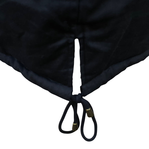 Boohoo Women's Black Faux Fur Hooded Parka Jacket Full-Zip Drawstring Waist Sz 4