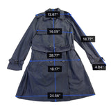 Banana Republic Womens Navy Trench Coat Polyester Fabric Belt Tie Petite Size S