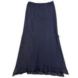 Express Womens Black Silk Blend Maxi Skirt Large Flowy Lined Elegant Look