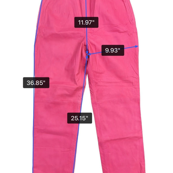 J.Crew Womens Pink Leather Pants Modern Slim Fit Stylish High-Quality Size 6
