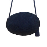 Carolyne Barton Women’s Blue Beaded With Tassel Night Crossbody Bag