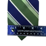 Jos. A. Bank Mens Green & Blue Silk Blend Striped Tie Italy Signature Collection