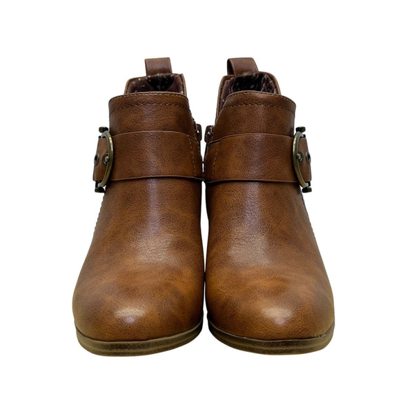 Baretraps Karina Women’s Brown With Buckle Detail Heeled Ankle Boots Size 6M