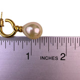 Vintage Gold Tone Faux Pearl Drop Earrings Elegant Womens Jewelry