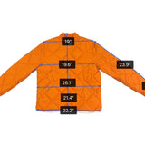 Lucky Brand Womens Orange Quilted Jacket Water-Resistant Durable Size L