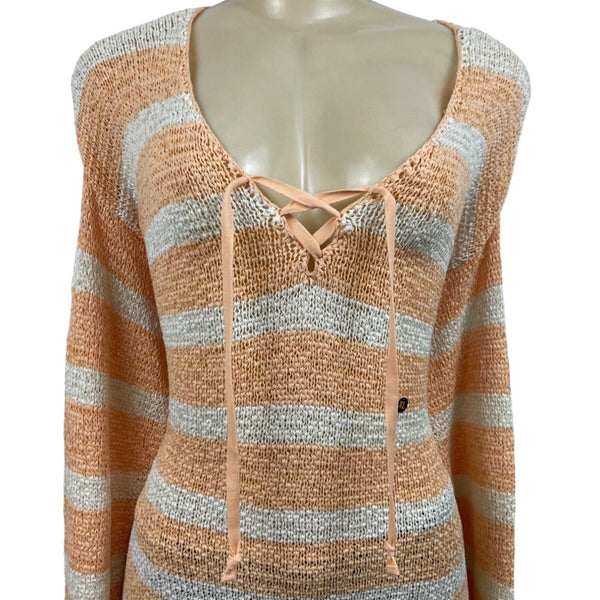 G.H Bass & Co. Women’s Peach and White Sweater  Sz XL NWT