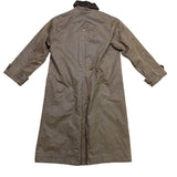 Zara Mens Brown Long Waxed Coat Corduroy Collar Snap Button Sz  M-L