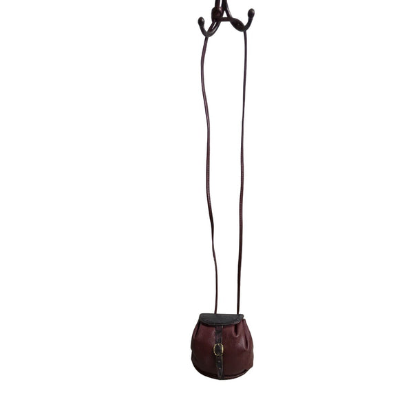 Vintage Abc Bag’s Women's Red Burgundy Leather Strapped Crossbody Purse Sz S