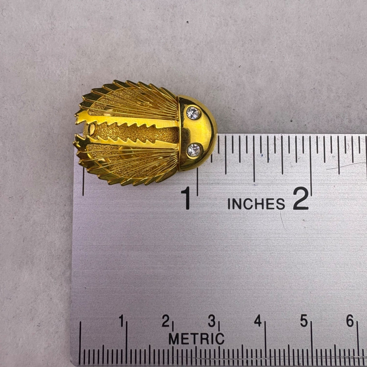 Monet Womens Gold Tone Beetle Crystal Pin Brooch Jewelry