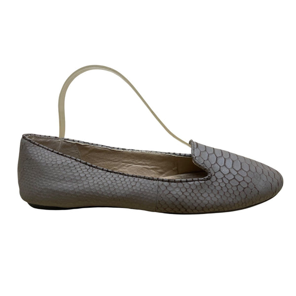 Splendid Women's Taupe Snake Print Design Leather Slip-On FLat Loafers Size 7.5M