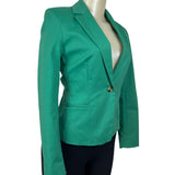 MNG Women’s Emerald Green Blazer With Single-Button Closure Sz 2 - New