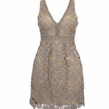 Romeo & Juliet Couture Womens Beige Crochet Lace Sleeveless Dress Size M