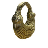 Commense Women’s Gold Faux Leather Twisted Hoop Noodle Handbag