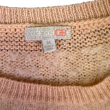 GB Women Beige Lace Trim Pullover Sweater Lightweight Size M