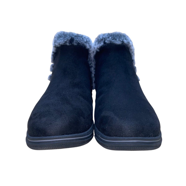 Clarks Women’s Black Faux Fur-Lined Cloudsteppers Slip-On Ankle Boots Size 11M