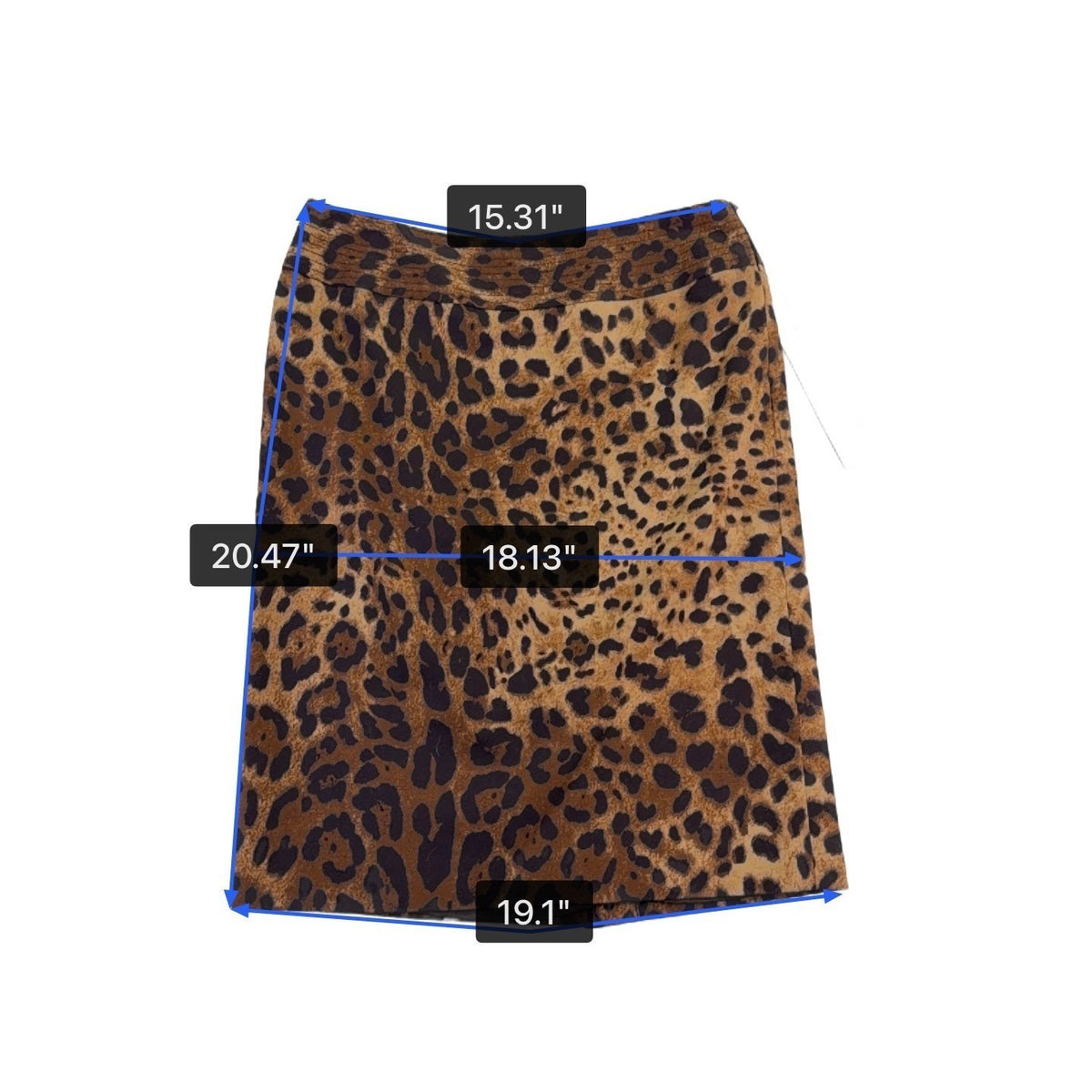 Rafaella Womens Animal Print Cotton Blend Stretch Skirt Petite Leopard Size 8P