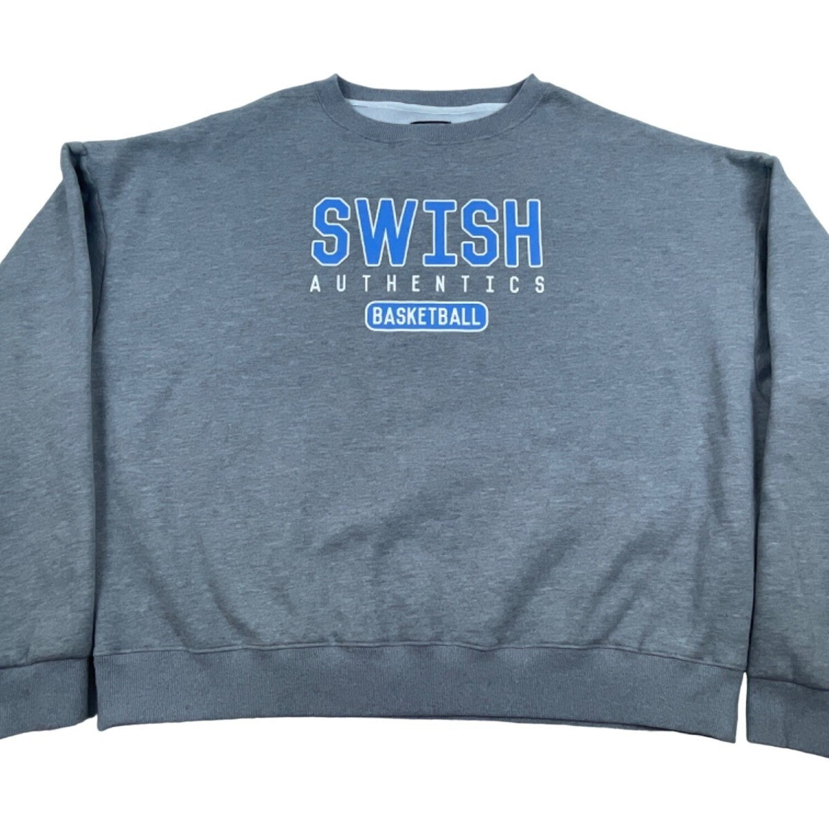 Swish Authentics Basketball Gray Crewneck Sweatshirt 2XL Cotton Blend Unisex