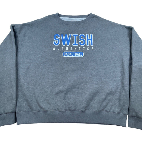 Swish Authentics Basketball Gray Crewneck Sweatshirt 2XL Cotton Blend Unisex