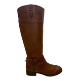 INC Women’s Cognac Brown Leather Knee High Fahnee Riding Boots Size 7M