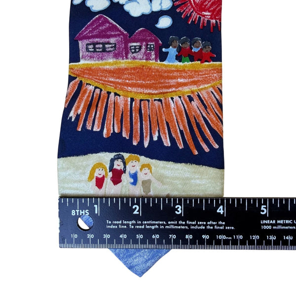 Save The Children Mens Multi-Color 100% Silk Art Tie By Mary Age 9