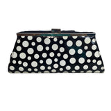 Neiman Marcus Women's Black White Circles Evening Clutch Sz S