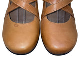 Sanita Women’s Butterscotch Leather Strapped Platform Neve Clogs Size 8.5/9US