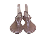 Tory Burch Women’s Rose Gold Leather Logo Accent Thong Sandals Size 11M