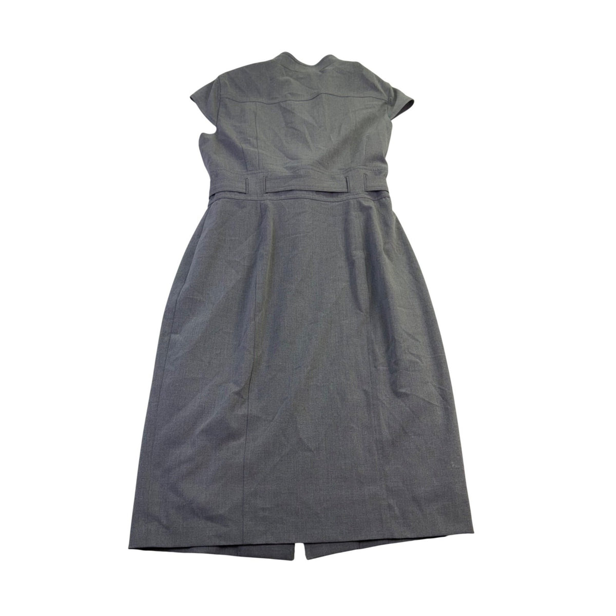 Calvin Klein Womens Charcoal Button Front Dress With Belt Size 14
