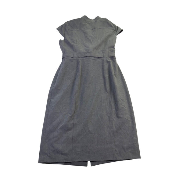 Calvin Klein Womens Charcoal Button Front Dress With Belt Size 14