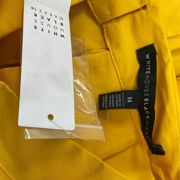 White House Black Market Yellow Sleeveless Halter Top W Keyhole Back Sz 14 - New