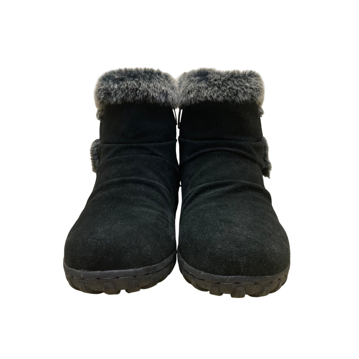 Khombu Women’s Black Faux Fur-Lined & Faux Leather Winter Snow Boots Size 8M