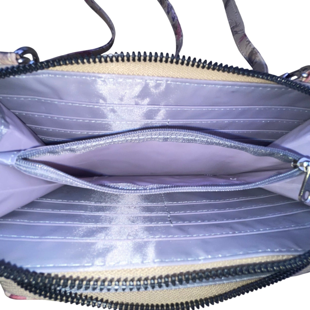 Mundi Women’s Beige Floral Faux Leather Adjustable Strap Crossbody Clutch Bag