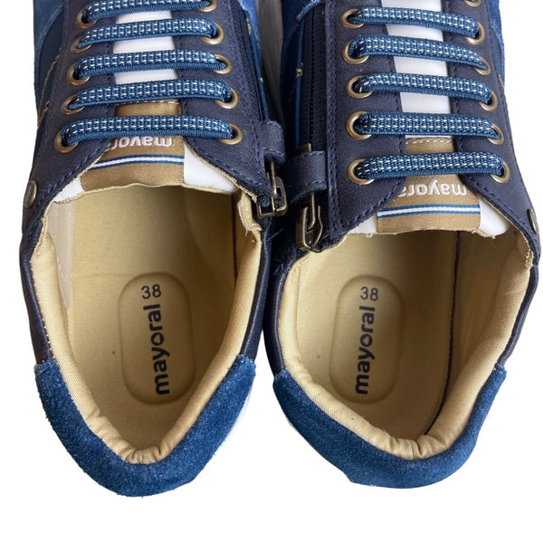 Mayoral Women's  Blue And Black Lace-Up Sneakers Sz 38