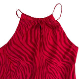 Express Womens Red Polyester Halter Neck Zebra Print Mini Dress Size 3/4 Lined