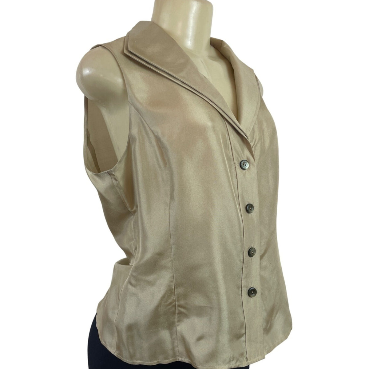 Jones New York Collection Womens Beige Sleeveless Blouse Size 10 - New