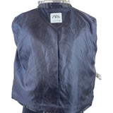 Zara Women's Black & White Plaid Button-Up Jacket With Pockets Sz S