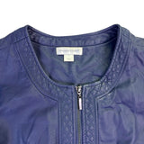 Christopher & Banks Womens Blue Jacket W/ Lace Detail Zipper Pockets Size XL