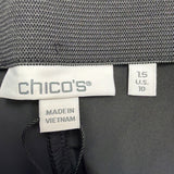 Chicos Womens Black Slim Fit Pants Zipper Pockets Size US 10