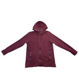 Eddie Bauer Womens Red Hooded Full-Zip Jacket Faux Fur Lining Size XL
