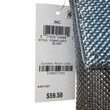 INC Women’s Silver Metallic Mesh Chain Strap Fold-Over Design Clutch Bag