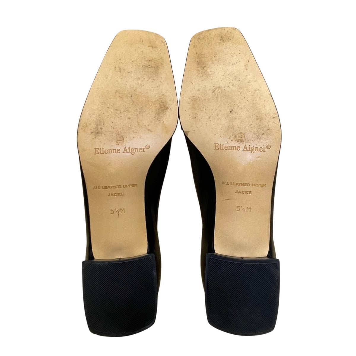 Etienne Aigner Women’s Black Leather Slip-On Jackie Loafers Size 5.5M