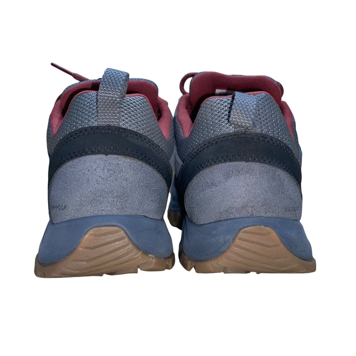 Columbia Women’s Gray & Red Mesh Redmond 3 Waterproof Hiking Shoes Size 8