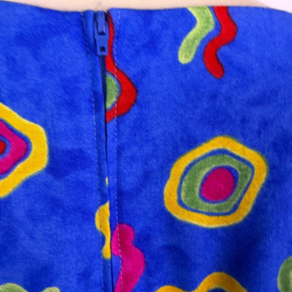 Jessica Howard Womens Blue Rayon Short Sleeve Geometric Print Dress Sz 12P - New